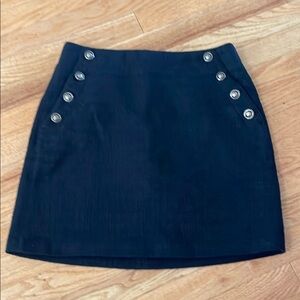 LOFT Black A-Line Classic Nautical Mini Skirt Size 4